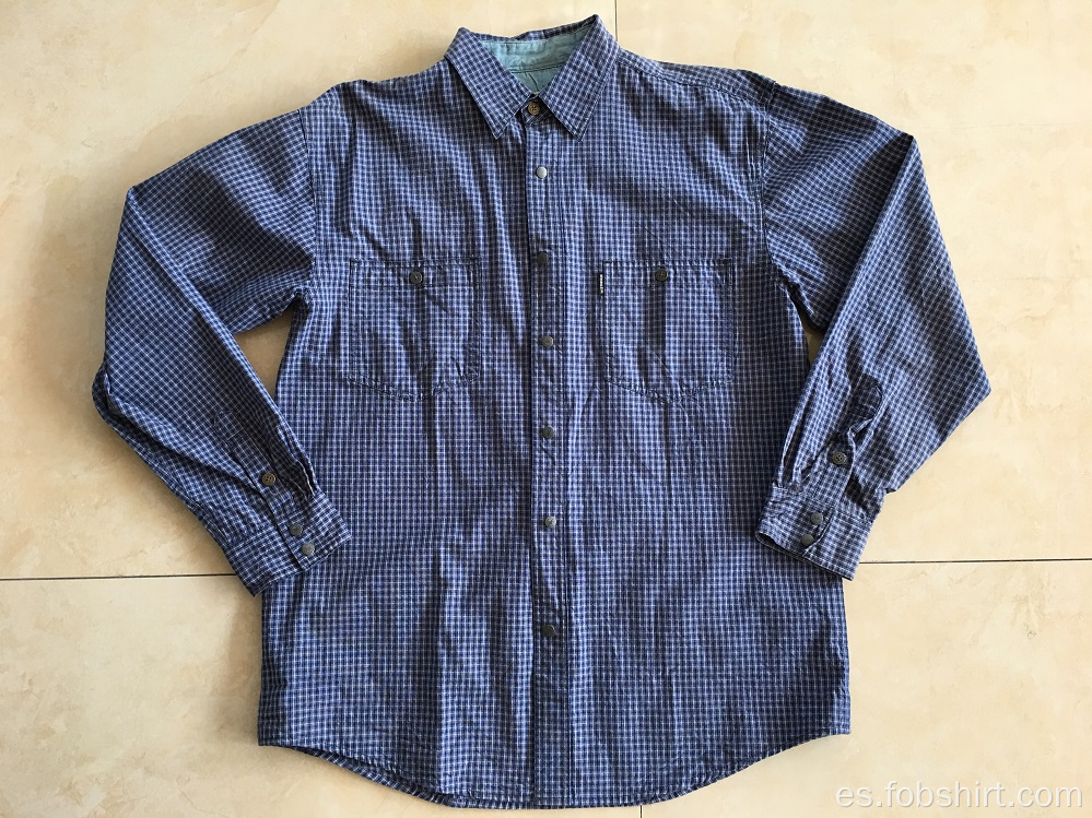 Camisa de cuadros teñidos en hilo de algodón