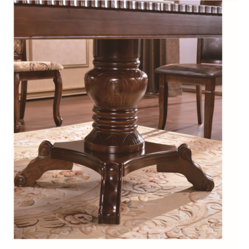 Table et chaises de salle à manger en bois massif de conception antique