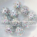 Perles en vrac de strass de résine solide de couleur argent AB en gros 10 * 12MM