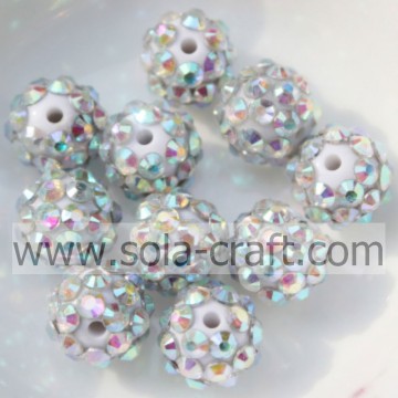 Branelli allentati 10 * 12MM del Rhinestone solido della resina di colore dell&#39;argento all&#39;ingrosso AB