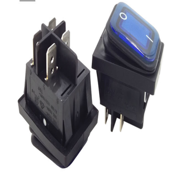 Waterproof Blue LED Illuminated Rocker Toggle Switch 16A 250V/20A 125V AC 6 Pins DPST ON Off ON
