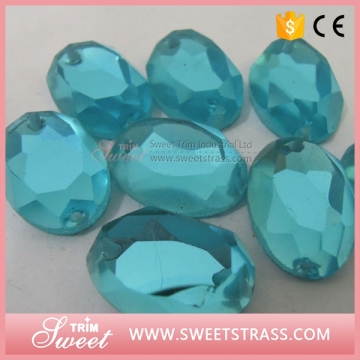 bule zircon oval bulk glass crystal diamond on hot selling