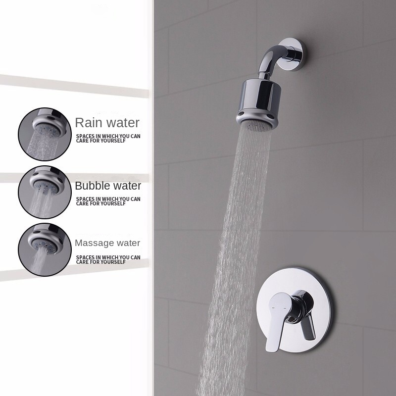 Concealed bathroom shower with three-function spray shower