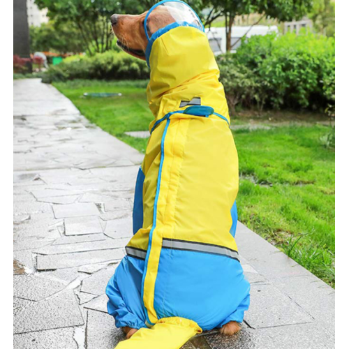 Combinaison imperméable pour animaux de compagnie brun et jaune