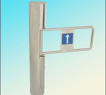 S304 Stainless Steel Cylinder Type Half Height Turnstile With One Way / Double Way
