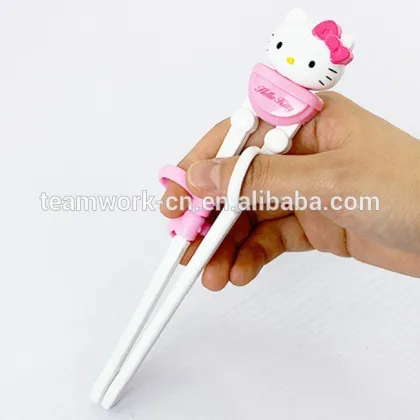 Food grade plastic hellokitty children learning chopstick