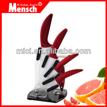 6pcs excellent houseware ceramic fruit carving knife set with holder and peeler