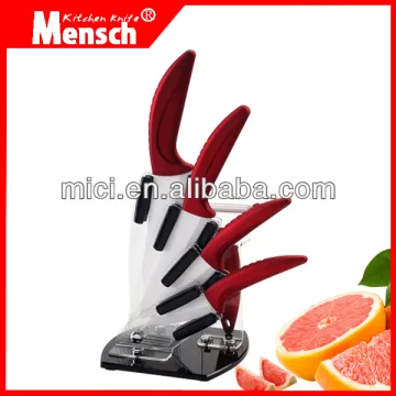 6pcs excellent houseware ceramic fruit carving knife set with holder and peeler