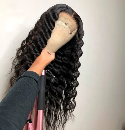Wholesale Raw Human Hair Vendor Natural Deep Wave Lace Wigs For Black Women 100% Human Hair Lace Frontal Deep Wave Wig