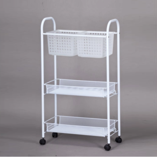 Three-tier storage trolley for kitchen