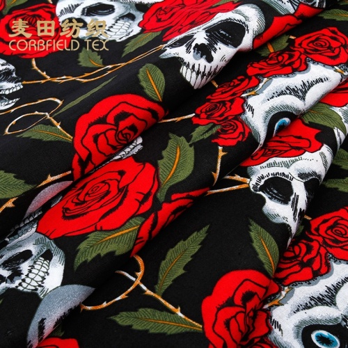 best selling 100% cotton printed fabric skulled heads