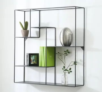 Metal wall-mounted shelf for interior decoration