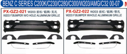 W203 Front Bumper Aluminium Grille for Mercedes Benz C Series / W203 2000-2007