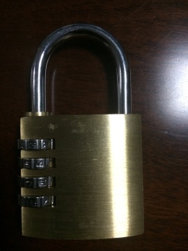 Brass Combination Padlock 4 Dials 110406
