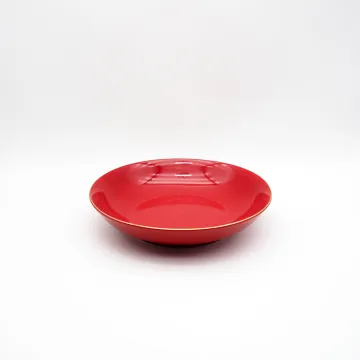 Red Colored Ceramic Enamel Bowl Custom Salsa Bowls