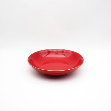 붉은 색 세라믹 에나멜 그릇 커스텀 살사 그릇