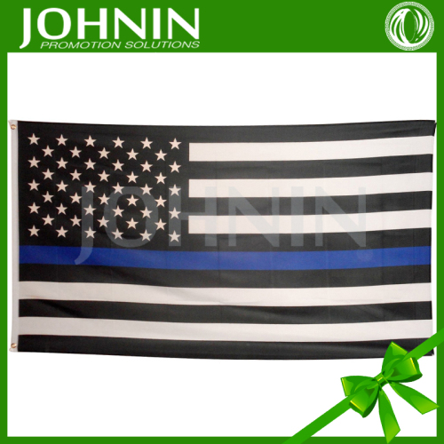 3x5ft Black Stars Stripes Custom Polyester Police Blue Line USA Flag