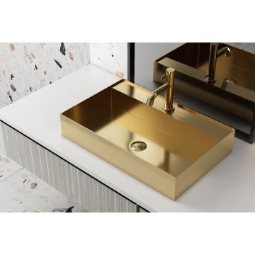 Meiao Rectangular Elegant Stainless Steel Bathroom Basin