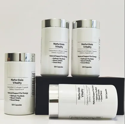 Empty health supplement bottles for Vitamin B Capsules