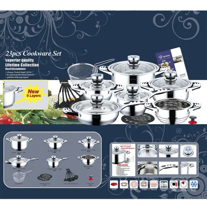 Royal 23Pcs Stainless Steel Cookware Set - Casserole Pots