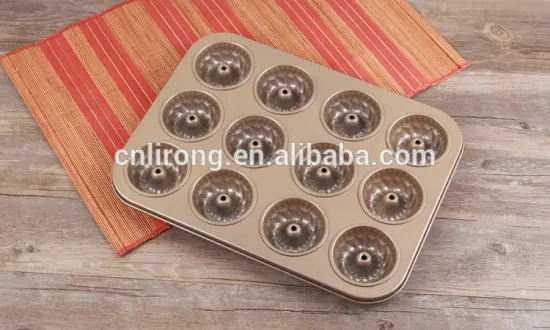 Bakeware Golden Carbon Steel 12 cup donut pan muffin pan