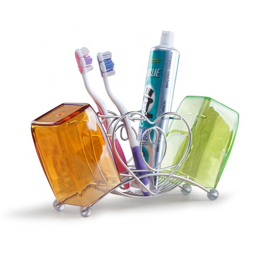 3 Tier Wire Shelf Stainless steel family sanity shaver toothpaste toothbrush holder Supplier