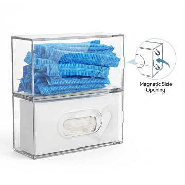 Distribuidor de luvas médicas PET transparente