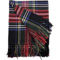 Plaid Polyester Throw Blanket Soft Cozy Woven Blanket