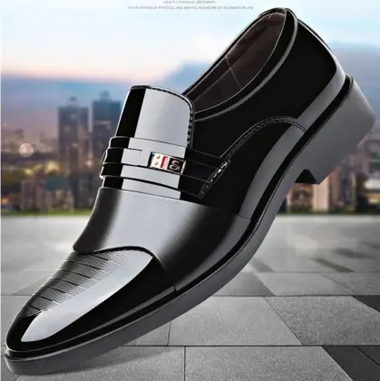 Latest Men's Fashion Leather Shoes: Classic, Breathable, Korean Style, Business Dress Low-Tops