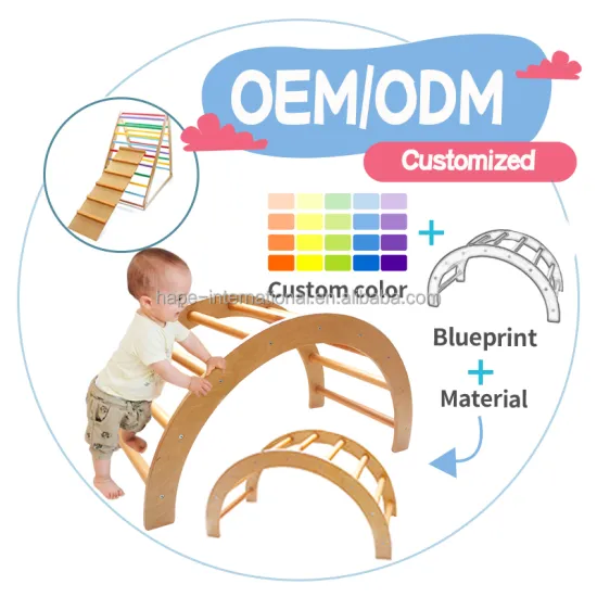 Affordable Wood Chinese Indoor Climber Toys: Durable Wooden Climbing Structures with Arched Triangle Ladders
