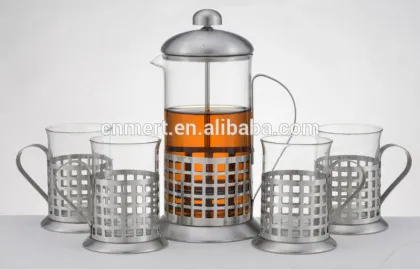 french press set of coffee tea