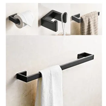 Fapully 4-Piece Matte Black Bathroom Hardware Accessory Set