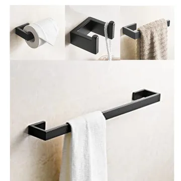 Fapully 4-Piece Matte Black Bathroom Hardware Accessory Set