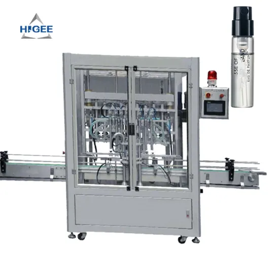 Higee Shanghai Manufacturer: Perfume Cosmetics Liquid Filling, Capping, Labeling Machine Production Line