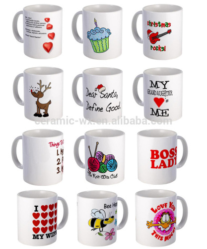 Wholesale 11oz Customized Promotional Ceramic Mug cup for Advertising