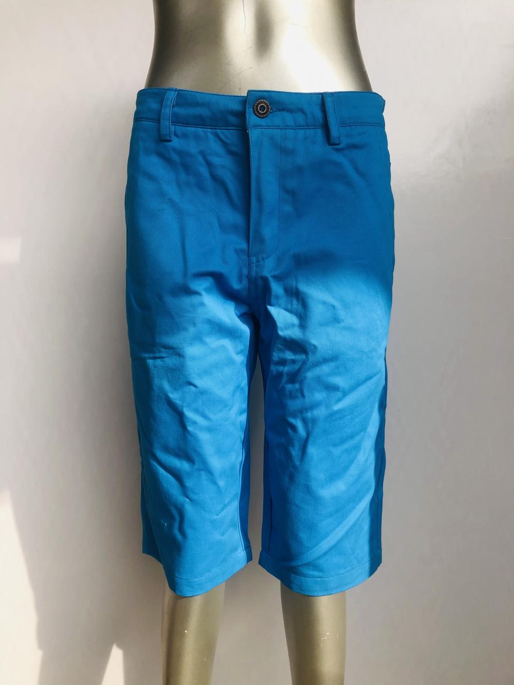 Calça do meio casual de algodão azul