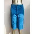 Pantaloni medi in cotone casual blu