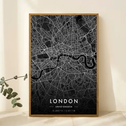Modern Dark New York City Map Canvas Print