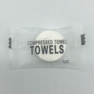 Custom Logo Compressed Face Towels, 50pcs per Bag, Disposable Cotton Round Shape Magic Towel Tablets