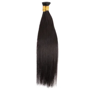 Aisi Hair 10A Unprocessed Color 1B Human Hair Double Drawn Pre Bonded Keratin I Tip Human Hair Extension For Women
