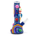 Space rocket luminous Glass Beaker Bong