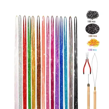 Shiny Laser Wigs and Tinsel Hair Extensions: A Comprehensive Wholesale Kit for Women's Party Highlights and Glitter Wigs