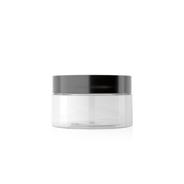 Jar crème pour le visage de cheveux de 100g-250g de 100g-250g avec couvercle en plastique blanc / noir pour récipients cosmétiques