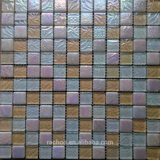 Hot melt 4mm glass mix solid glass mosaic tile