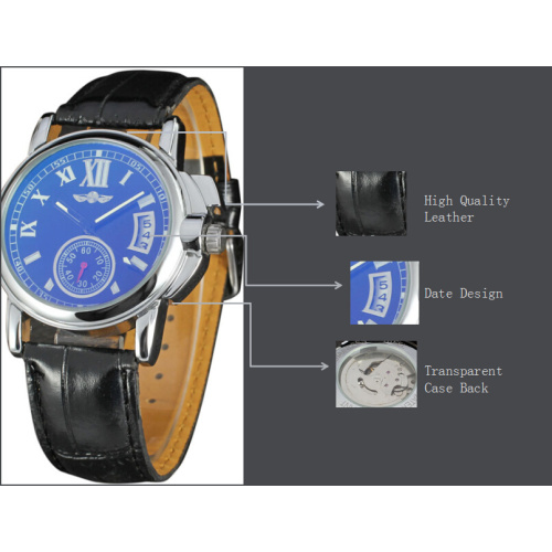 winner day date design men watch with sub-dial