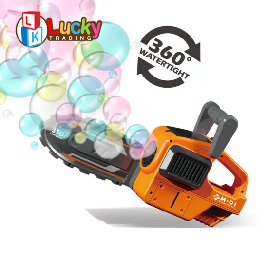 Summer Fun: Electric Saw Bubble Machine with Lights and Music for Kids