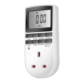 UK 12/24 Hour LCD Digital Plug-in Timer Socket - AU/EU/UK