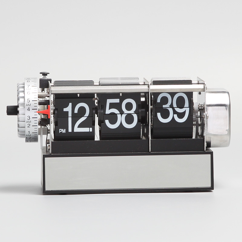Table flip clock with alarm function