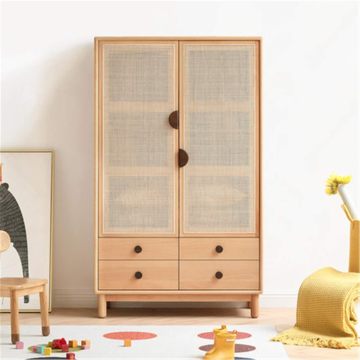 Modern Minimalist Wooden Children's Wardrobe for Bedroom