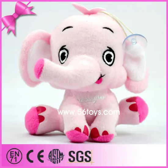Mini cute stuffed animal pendant,pink little elephant for selling